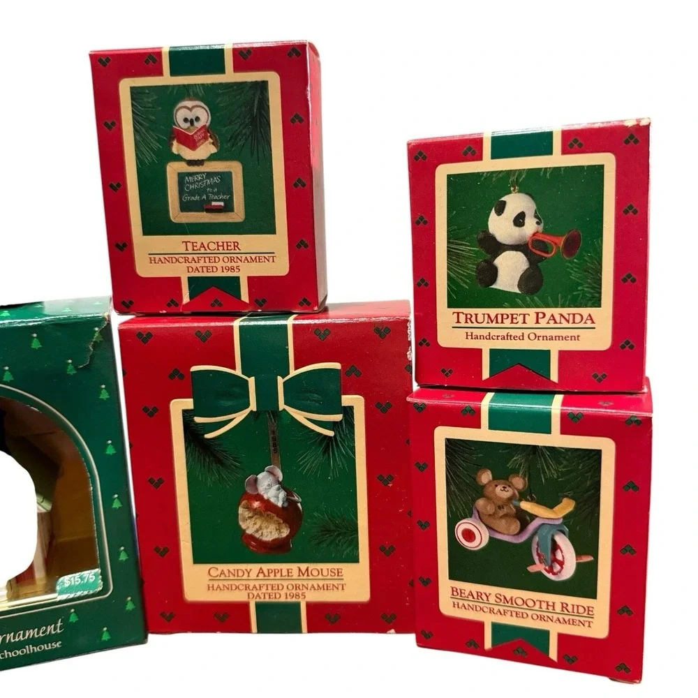Hallmark Ornament Lighted & Handcrafted Lot Of 8 All 1985 NOS Collectors‎ Series